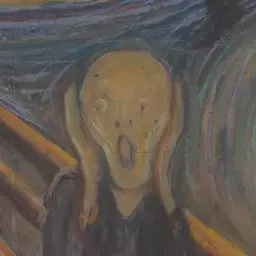 Edvard Munch's The Scream, cropped to just show the screaming person